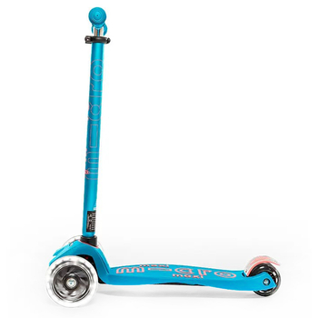 Самокат Micro Maxi Deluxe LED аква з підсвічуванням, блакитний (MMD078) - Pampik - 4