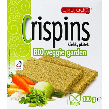 Органические хлебцы Extrudo Crispins с овощами, 100 г - Pampik
