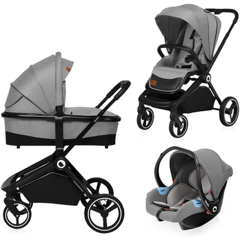 Коляска універсальна 3в1 Lionelo Mika Grey Stone, світло-сірий - Pampik