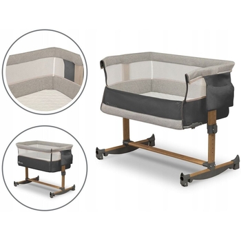 Приставне ліжечко Lionelo Leonie grey stone, сірий - Pampik - 9