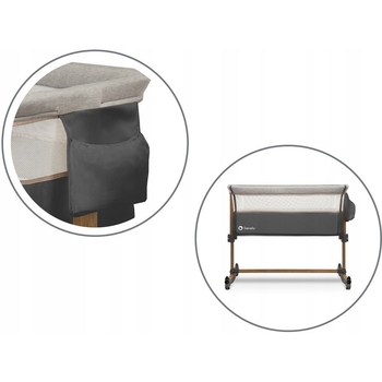Приставне ліжечко Lionelo Leonie grey stone, сірий - Pampik - 6