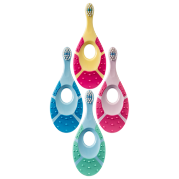 Дитяча зубна щітка Jordan Step By Step, 0-2 роки, екстрам'яка, світло-рожевий з малиновим (6220100) - Pampik - 4