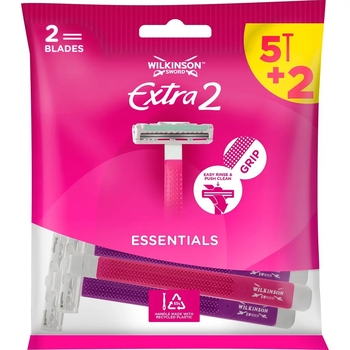 Бритва одноразова Wilkinson Sword Extra 2 Essentials Beauty, 5+2 шт. - Pampik