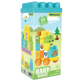 Конструктор Wader Мої перші кубики Baby Blocks, 20 деталей (41430) - Pampik