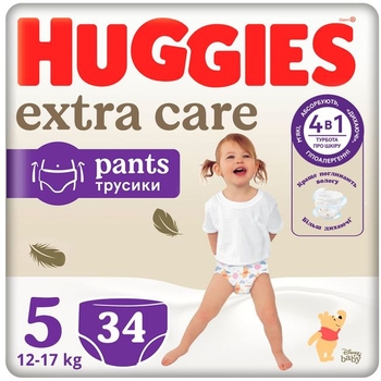 Підгузки-трусики Huggies Extra Care Pants 5 (12-17 кг), 34 шт. - Pampik