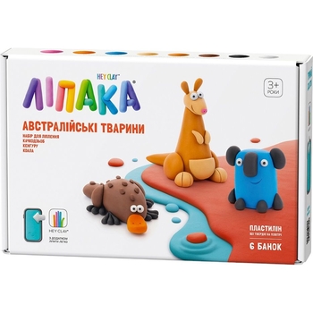 Набір самозатвердіючого пластиліну Ліпака Австралійські тварини: качкодзьоб, кенгуру, коала (60052-UA01) - Pampik