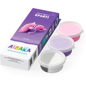 Набір самозатвердіючого пластиліну Ліпака Райдужні єдинороги: Брайті, 103 г (30137-UA01) - Pampik - 2