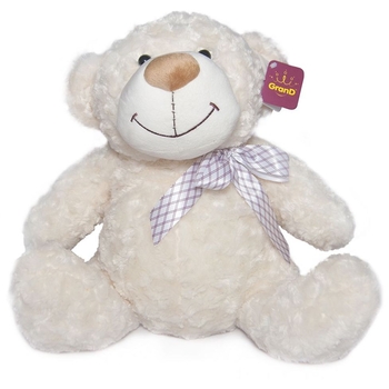 М'яка іграшка Grand Ведмідь з бантом, білий, 40 см (4002GMB) - Pampik
