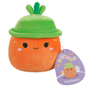 М'яка іграшка Squishmallows Морквинка Кароліна в капелюсі, 13 см (SQER01182) - Pampik - 7
