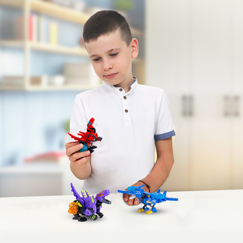 Динозавр-трансформер Dinoster Червоний Раптор-бот, бокс для зберігання (EU580840-1) - Pampik - 13