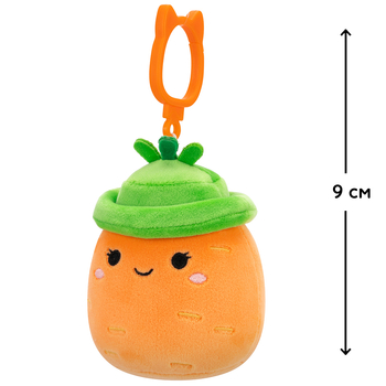 М'яка іграшка на кліпсі Squishmallows Морковка Кароліна, 9 см (SQCP00462) - Pampik - 6