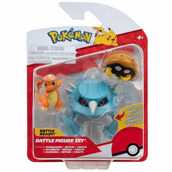 Набір ігрових фігурок Pokemon W17 Кабуто, Чармандер, Метанг (PKW3052) - Pampik - 2