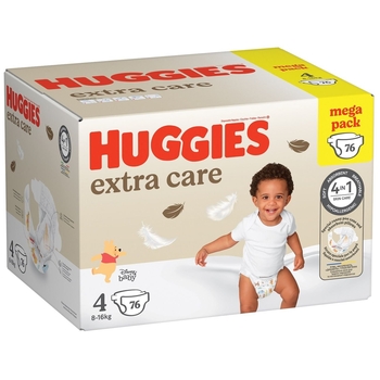 Набір підгузки на липучках Huggies Extra Care Box 4 (8-16 кг), 152 шт. (2 уп. по 76 шт.) - Pampik - 2