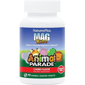 Магній для дітей NaturesPlus MagKidZ Animal Parade Вишня, без цукру, 90 жувальних таблеток - Pampik
