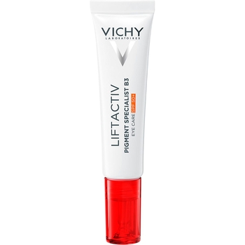 Антивіковий крем Vichy Liftactiv Pigment Specialist B3 Eye Cream SPF50+ для корекції пігментних плям та темних кіл у зоні навколо очей, 15 мл - Pampik