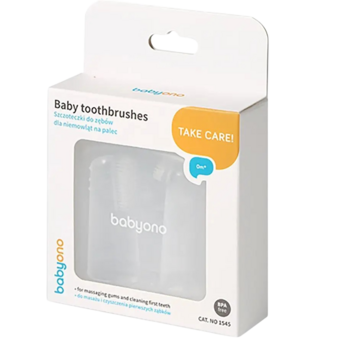 Зубная щеточка BabyOno с массажем для десен, на пальчик, 2 шт., прозрачный - Pampik - 3