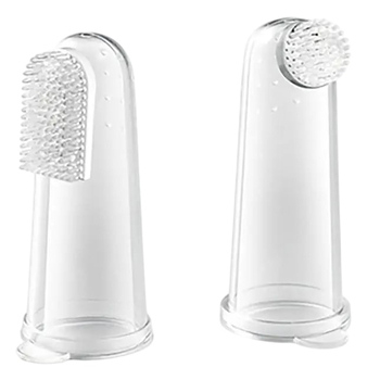 Зубная щеточка BabyOno с массажем для десен, на пальчик, 2 шт., прозрачный - Pampik