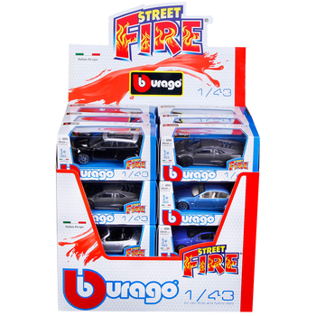 Автомодель Bburago в красном диспенсере, 1:43, 1 шт. в ассортименте (18-30010R) - Pampik