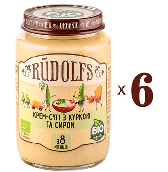 Набір пюре Rudolfs Крем-суп з куркою і сиром 1140 г (6 уп. по 190 г) - Pampik