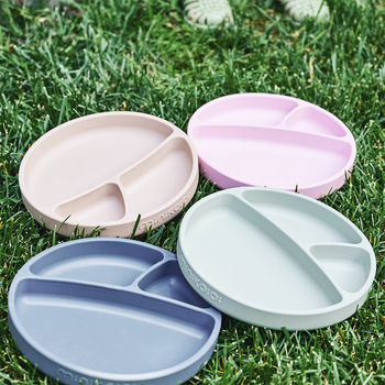 Секційна силіконова тарілка на присосці MinikOiOi Portions River Green (101050007) - Pampik - 3