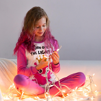 Піжама, що світиться Garnamama Neon PG 164 Білий Рожевий (874580.5084123) - Pampik - 4