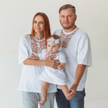 Футболка Garnamama Ukraine t-shirt чол вишиванка L муж Белый (943075.1295631) - Pampik - 5