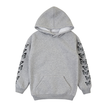 Худі на флісі Garnamama Hoodie soft Butterflies 140 Серый (973291.1331263) - Pampik - 3