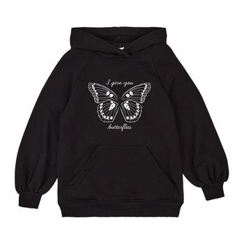 Худі Garnamama Hoodie girl Butterflies 152 Чорний (977106.1334391) - Pampik