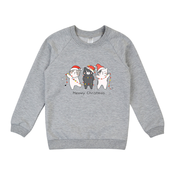 Світшот Garnamama Sweatshirt 2-х нитка + наклейка Christmas 158 Серый (966317.1323329) - Pampik