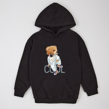 Спортивний костюм на флісі Garnamama Basic Hoodie soft принт 128 Чорний (1033195.1397872) - Pampik - 11