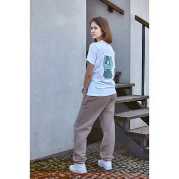 Спортивні штани на флісі Garnamama Oversize sport elastic з гумкою 128 Бежевий (1041449.1407273) - Pampik - 2