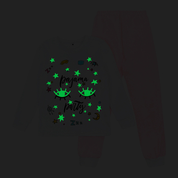 Піжама, що світиться Garnamama Neon PG 164 Білий Рожевий (704726.5084124) - Pampik - 5