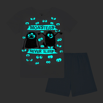 Піжама, що світиться Garnamama Neon PG Summer 146 Білий Блакитний (996976.9877355) - Pampik - 3
