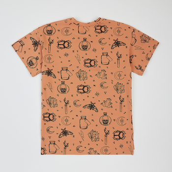 Футболка Garnamama Summer 2024 t-shirt oversize Tattoo 158-164 Коричневый (999490.1359651) - Pampik - 2