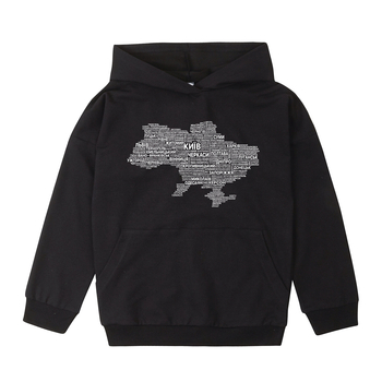 Худі Garnamama Ukraine Hoodie 2-х нитка 134 Чорний (917734.12735924) - Pampik