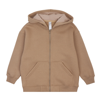 Спортивна кофта Garnamama Oversize sport zip на блискавці з капюшоном 134-140 Бежевий (1043367.1408203) - Pampik