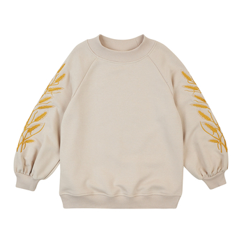 Світшот Garnamama Sweatshirt girl вишивка 146 Бежевый (972781.1330672) - Pampik