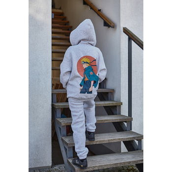 Спортивна кофта на флісі Garnamama Oversize sport zip на блискавці з капішоном накл 122-128 Сірий (1043969.1408943) - Pampik