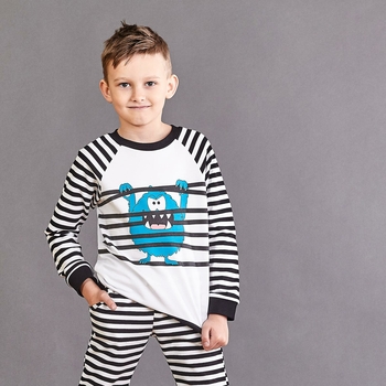 Реглан Garnamama Happy Monster SV 98 Чорний Білий (616367.720541) - Pampik - 3