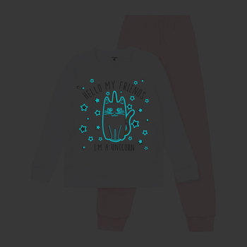 Піжама, що світиться Garnamama Neon PG 158 Рожевий Білий (793402.508418) - Pampik - 2