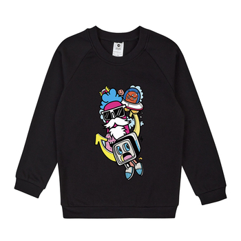 Реглан Garnamama Sweatshirt Graffiti 128 Чорний (976173.1333323) - Pampik