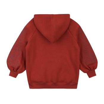 Худі на флісі Garnamama Hoodie girl вишивка 134 Оранжевый (957315.1310205) - Pampik - 6