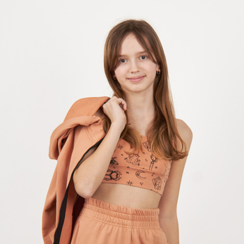 Кроп-топ Garnamama Summer 2024 crop top 146-152 Чорний бежевий (825674.1183293) - Pampik