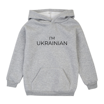 Худі на флісі Garnamama Ukraine Hoodie soft нове лекало 146 Сірий (972324.1320908) - Pampik