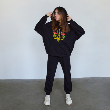 Худі Garnamama Basic Hoodie 2-х нитка наклейка вышиванка 152 Черный (1052155.1418011) - Pampik - 2