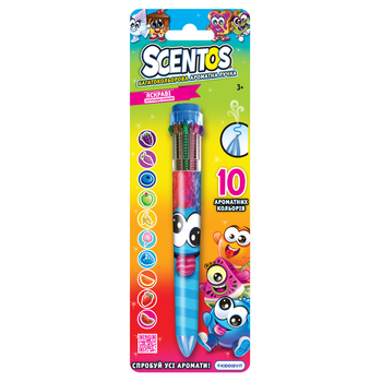 Многоцветная ароматная шариковая ручка Scentos Волшебное настроение W3, 10 цветов, 1 шт. в ассортименте (11779-2) - Pampik