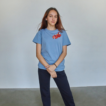 Футболка Garnamama Ukraine t-shirt Вишиванка 2025 158-164 Голубой (1051291.14177523) - Pampik