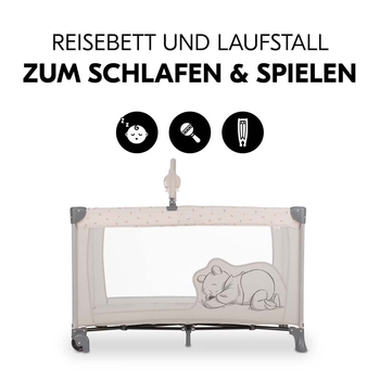 Дитяче ліжечко-манеж Hauck Dream N Play Go Pooh Rainbow Beige (60889-0) - Pampik - 3