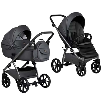 Универсальная коляска 2 в 1 Tutis UNO 5+ Leather collection Licorice - Pampik
