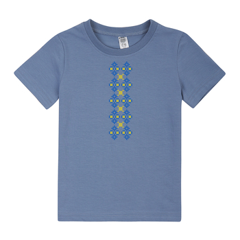 Футболка Garnamama Ukraine t-shirt Вишиванка 2025 122-128 Голубой (1051445.14177529) - Pampik